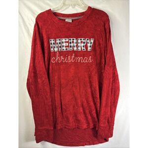 Royce Brand Merry Christmas Sweater Womens Size Large Holiday Party Plaid Soft